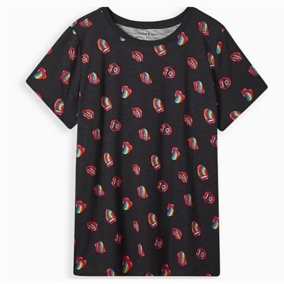 torrid Tops - 𝅺Torrid Pride Lips Vintage Super Soft Slub Crew Neck Tee size 0 Large 12